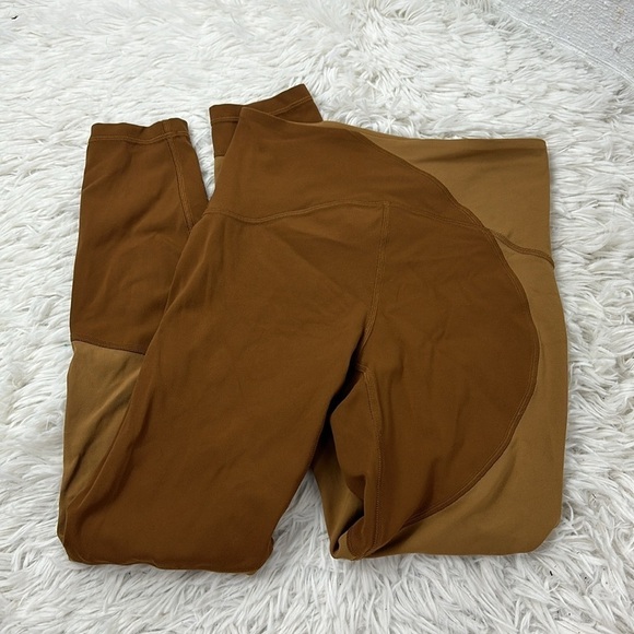 Lululemon Nulu Colour Block High-Rise Tight 25" Copper Brown / Bold Beige - Picture 1 of 5